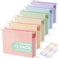 SortRax Plastic Extra Capacity Hanging File Folders, 2" Pastel Expanding Collection