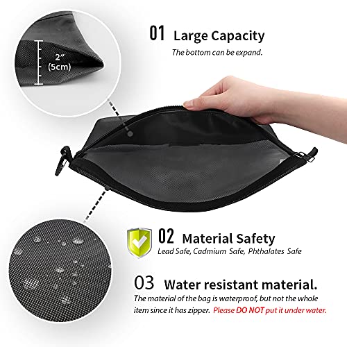 Minimalist pack all Water-Resistant Material Zipper Pouch, Mesh Zipper Bags Kit