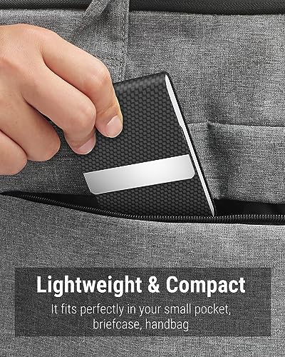 Smart Home MaxGear Business Card Holder, Slim PU Leather & Stainless Set